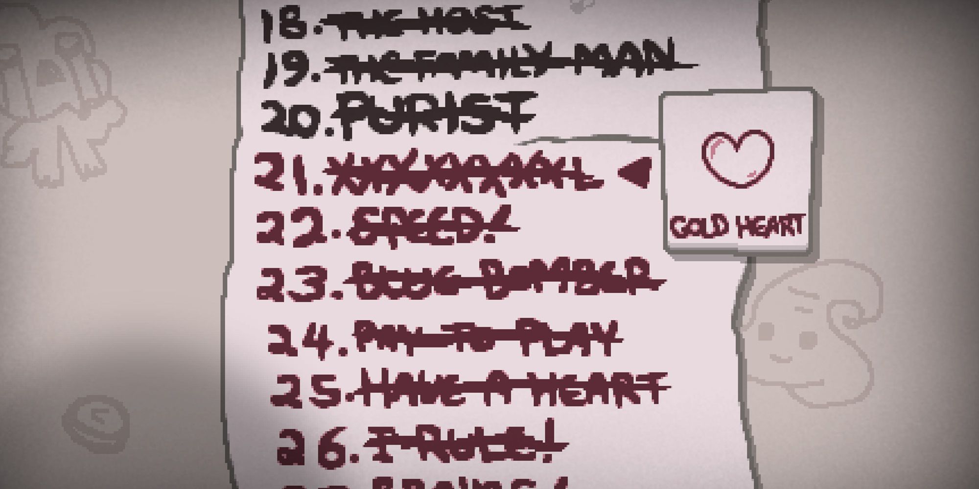 Binding of Isaac: Repentance screenshot, XXXXXXXXL achievement with gold heart unlock