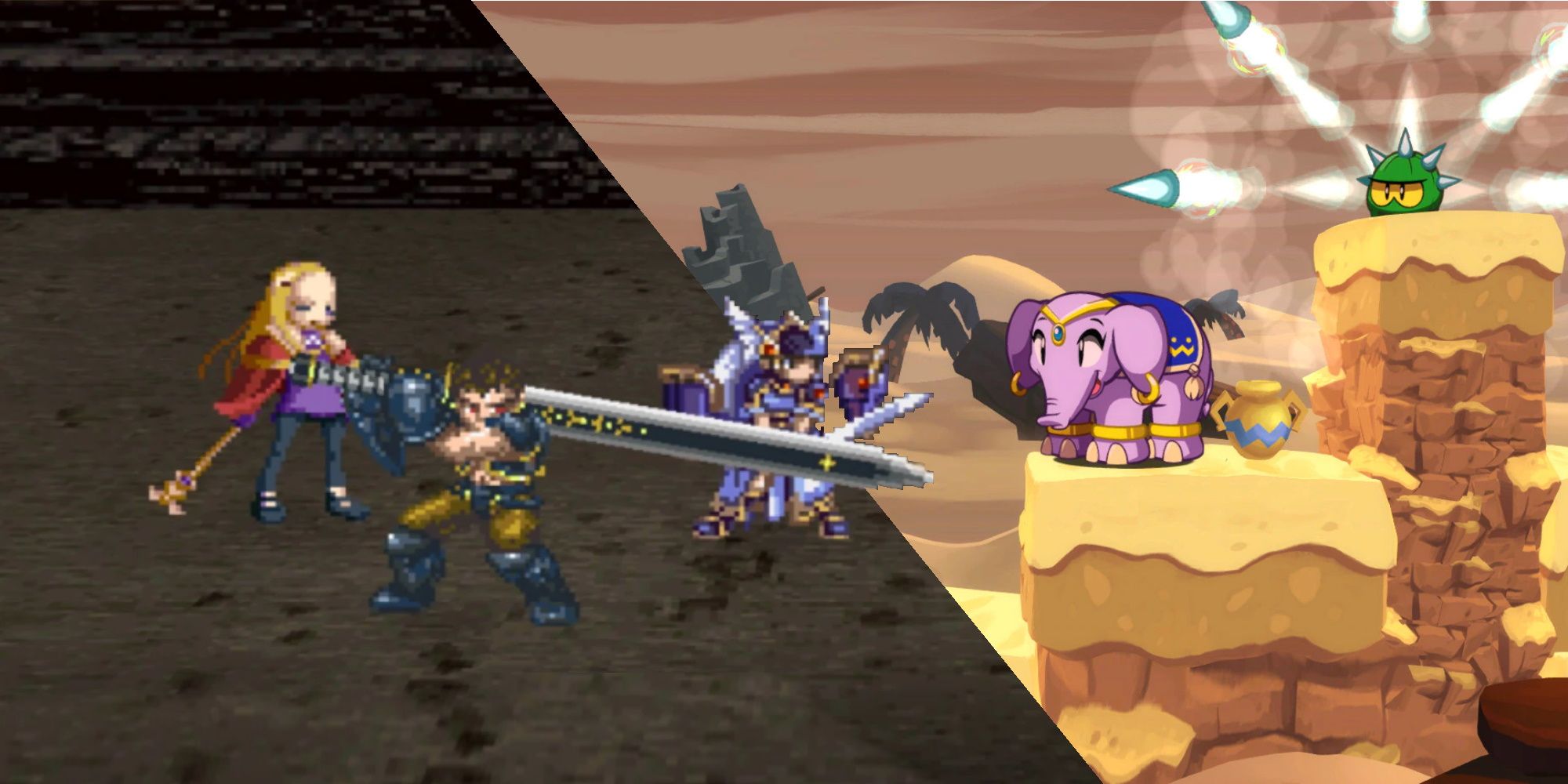 Best Games To Combine Polygons And Sprites Featured Image (with images taken from Valkyrie Profile and Half-Genie Hero)