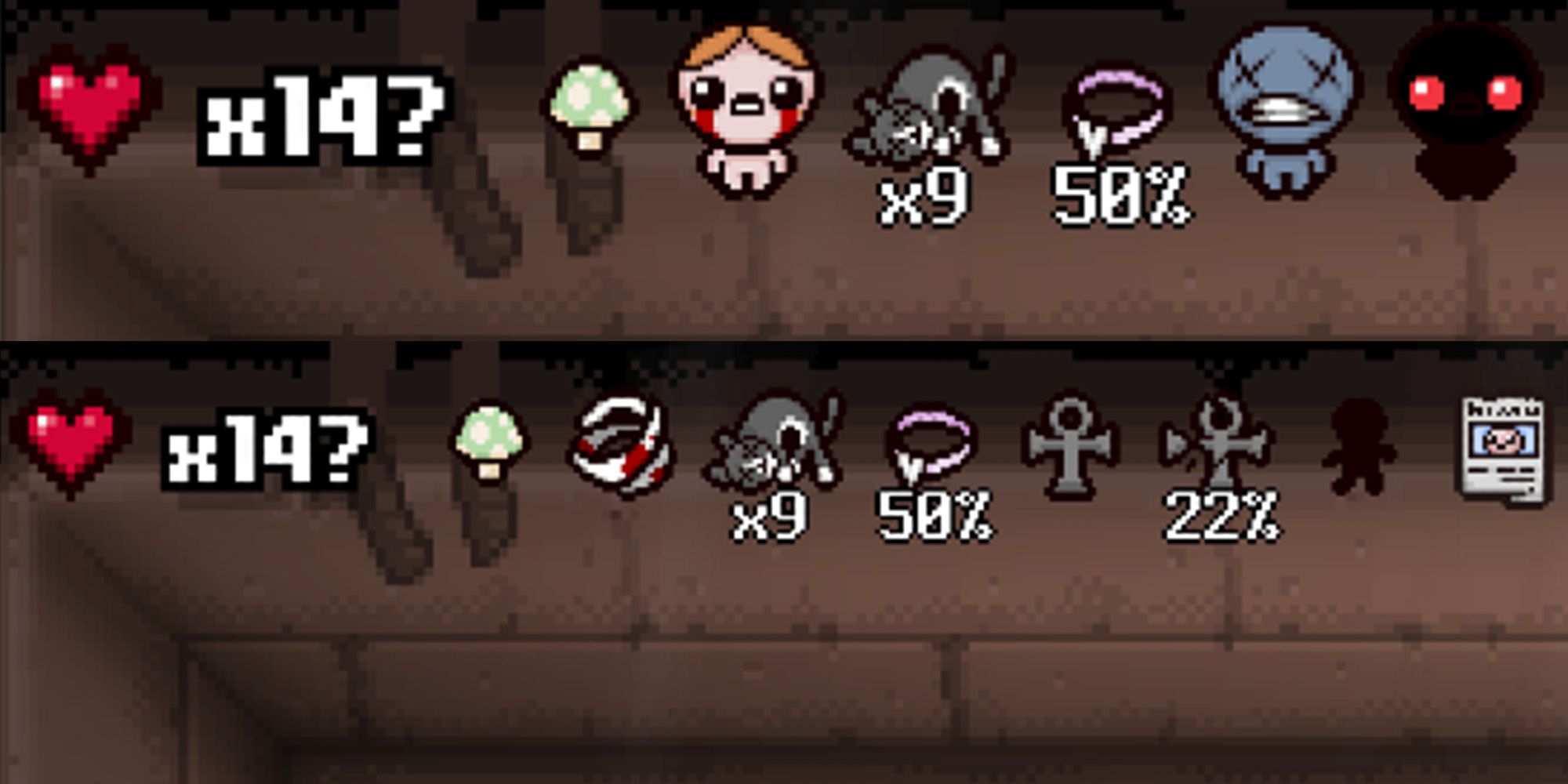 Binding of Isaac: Repentance screenshots, extra life details next to health bar