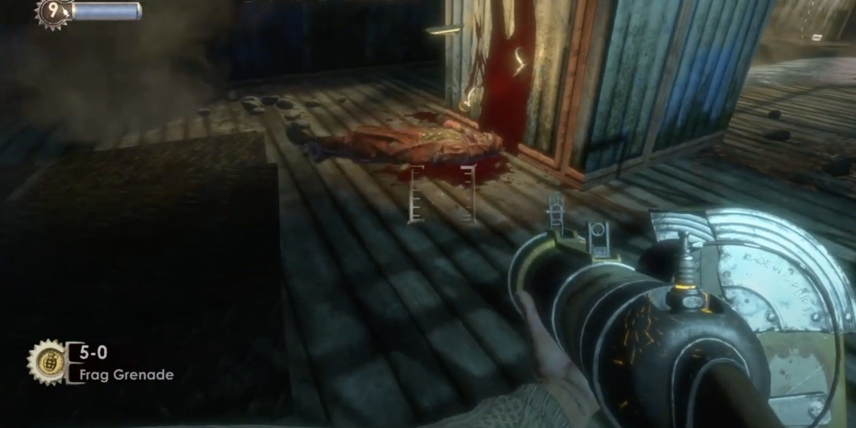 Bioshock Gameplay Still of Grenade Launcher