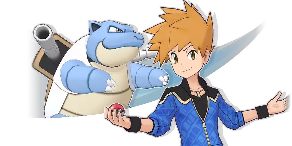 Blue & Blastoise from Pokemon Masters EX pose confidently on their banner.