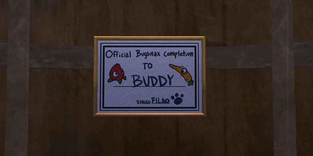 Bugsnax Certificate of Completion
