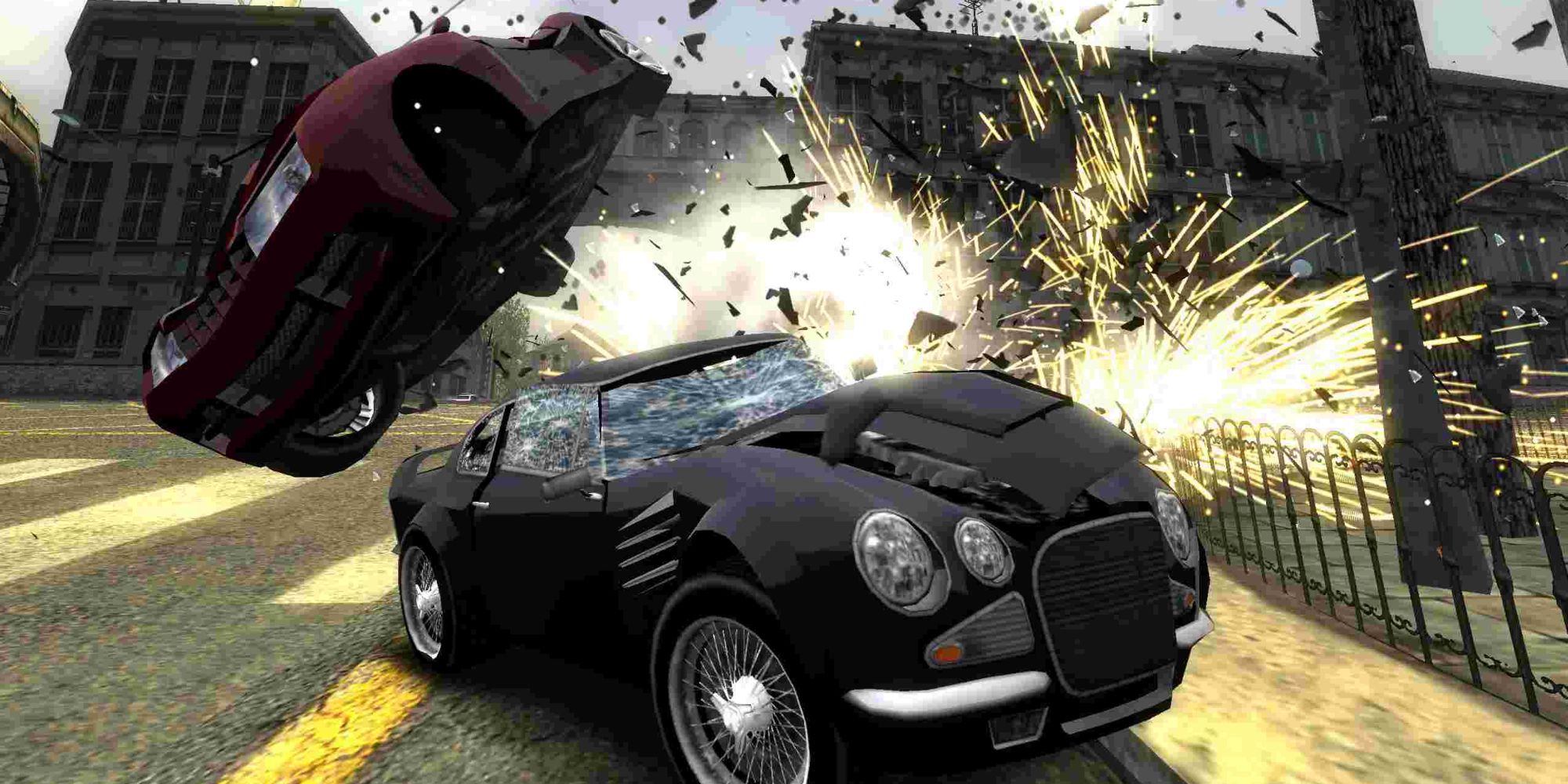 Burnout Dominator Screenshot Two Cars Getting Destroyed