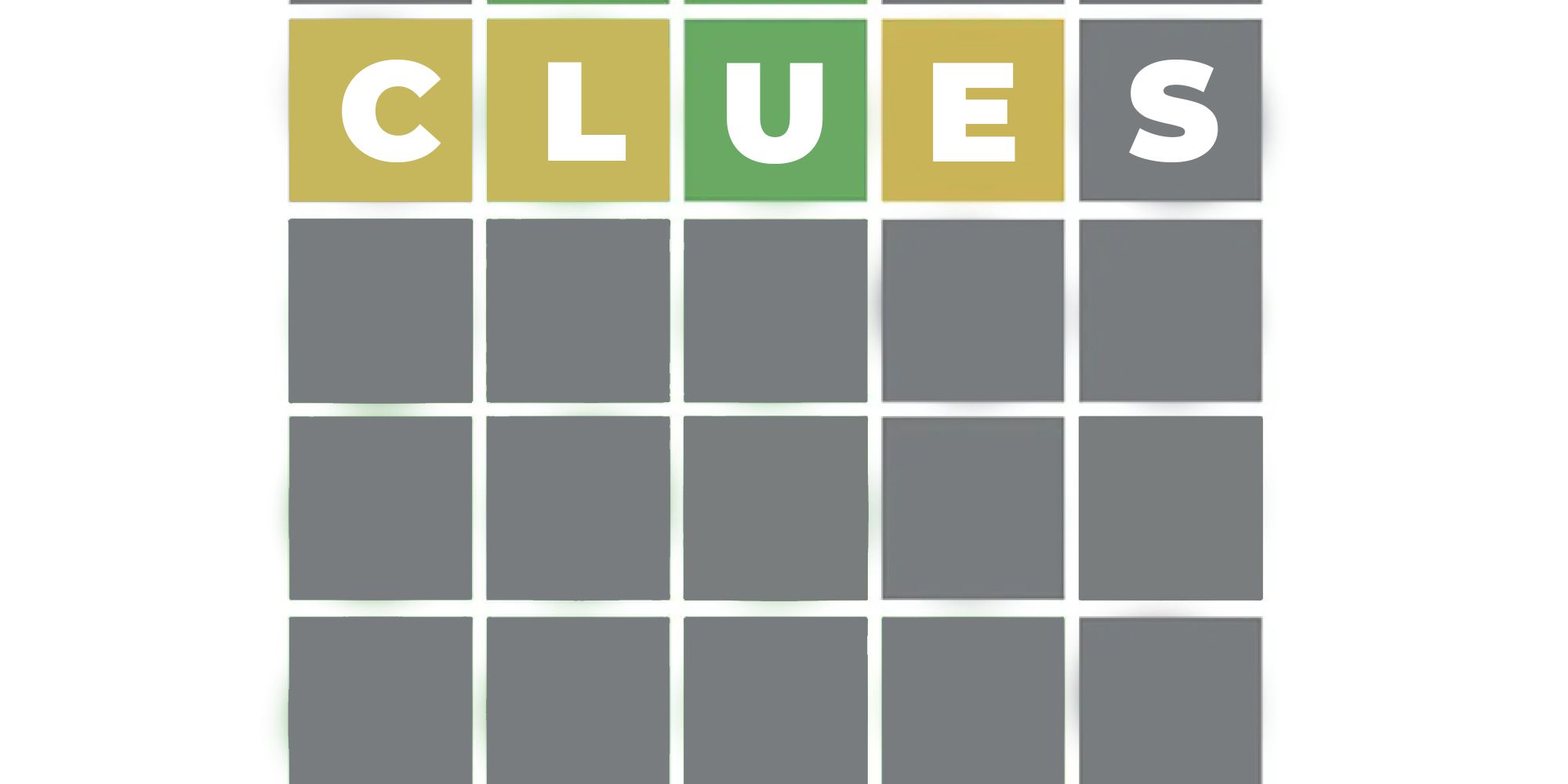 Wordle grid labeled 'CLUES'.