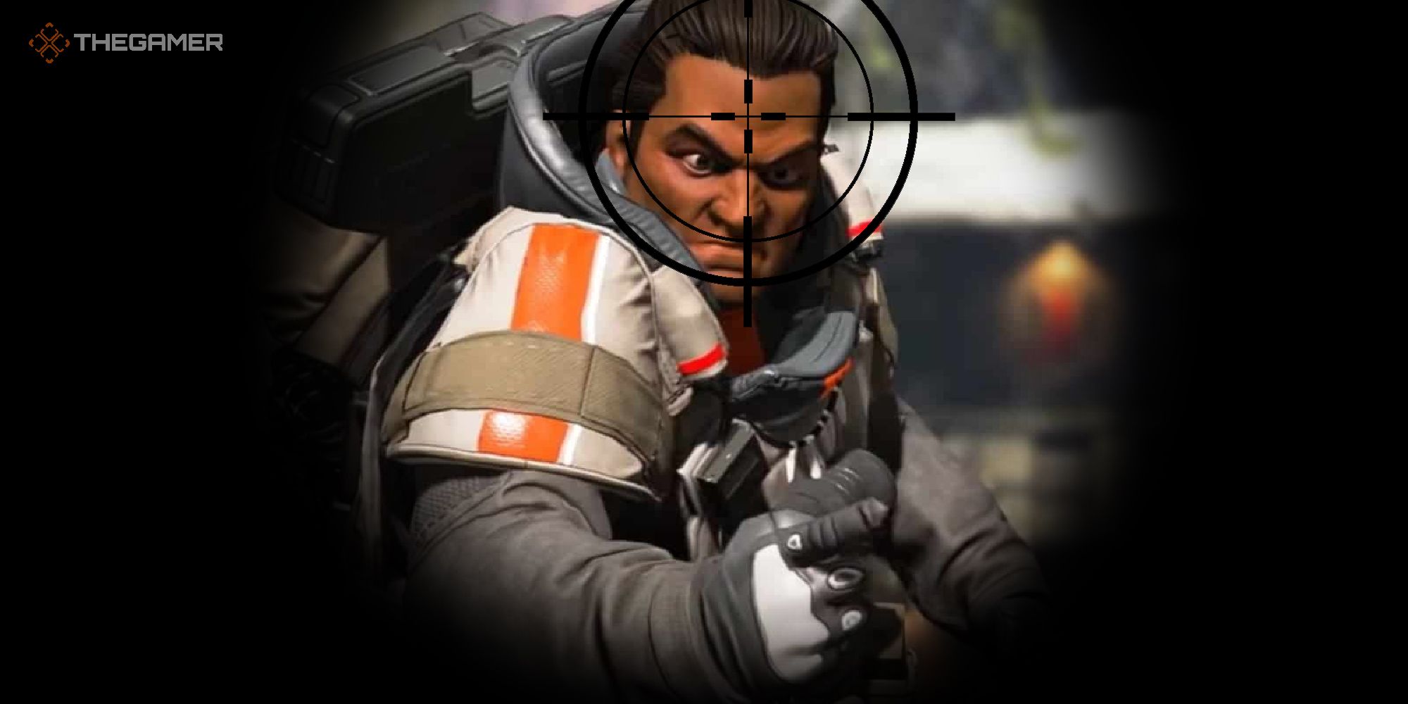 Gibralta pulls a strange face while being aimed at in Apex Legends