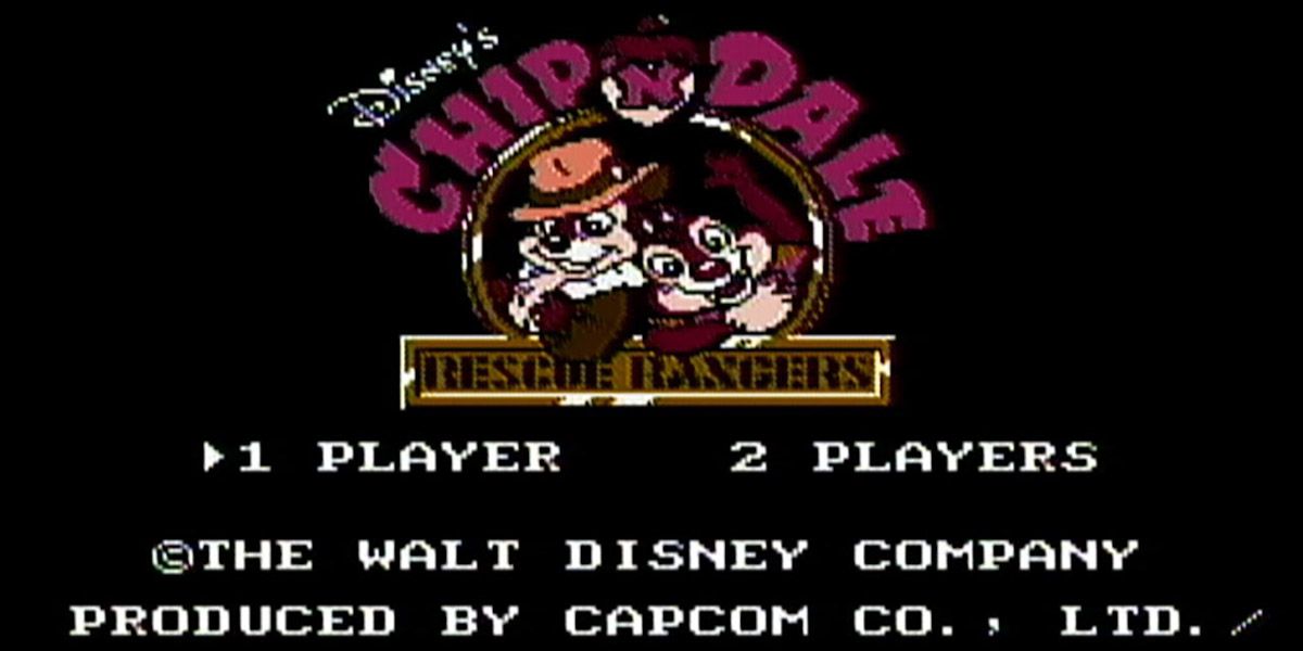 Chip N Dale Rescue Rangers NES starting screen