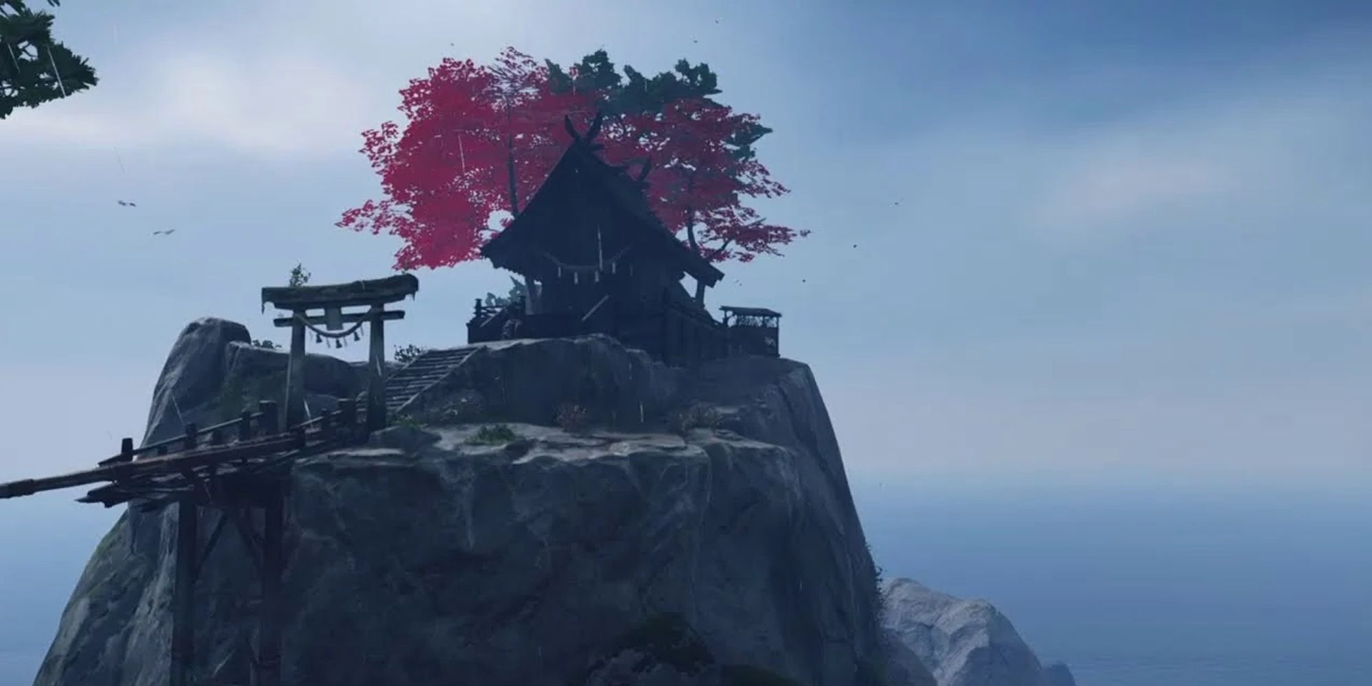 A Shinto Shrine On A Cliff