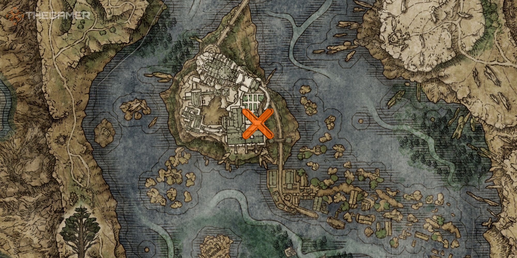 Map showing the location of the Conspectus Scroll within Raya Lucaria Academy in Elden Ring
