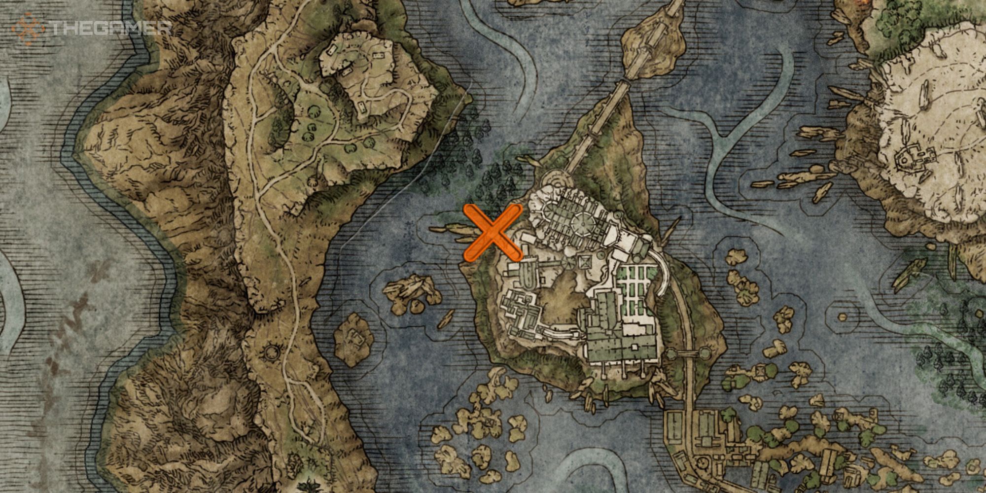 Map showing the location of the Crystal Release Sorcery in Elden Ring