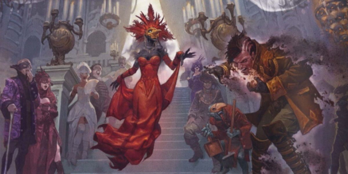 D&D Van Richten's Guide To Ravenloft - Dark Lord Duchess D'Honaire crumbling a guest at the Masquerade