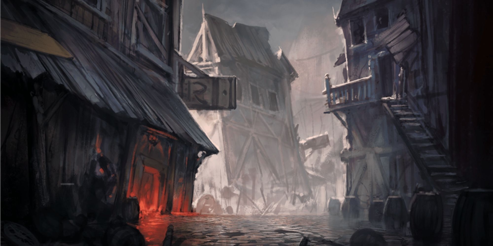 D&D Storm Lord's Wrath Destroyed Town Art