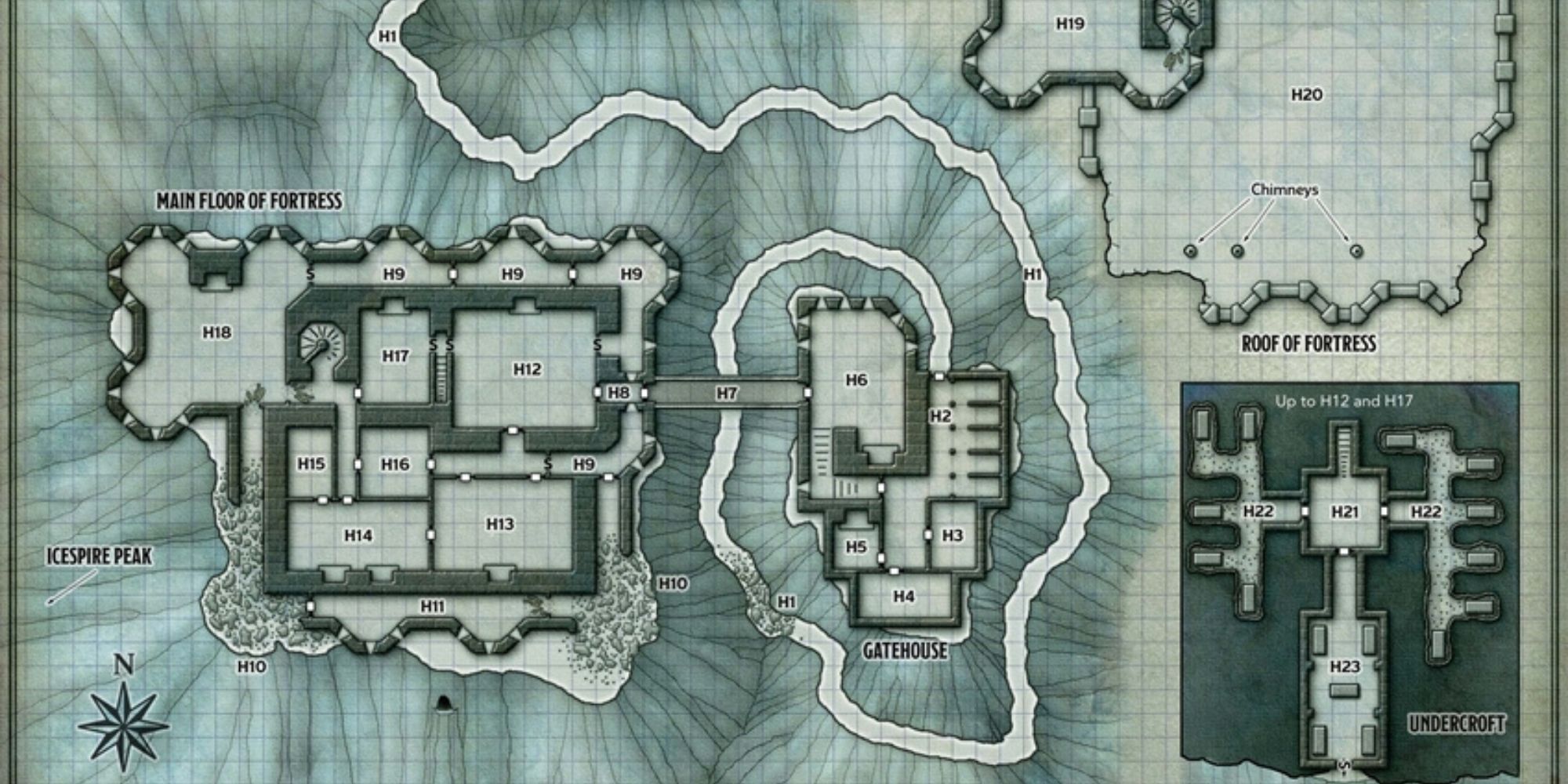 D&D The Essentials Kit - Dragon Of Icespire Peak - Icespire Hold Map