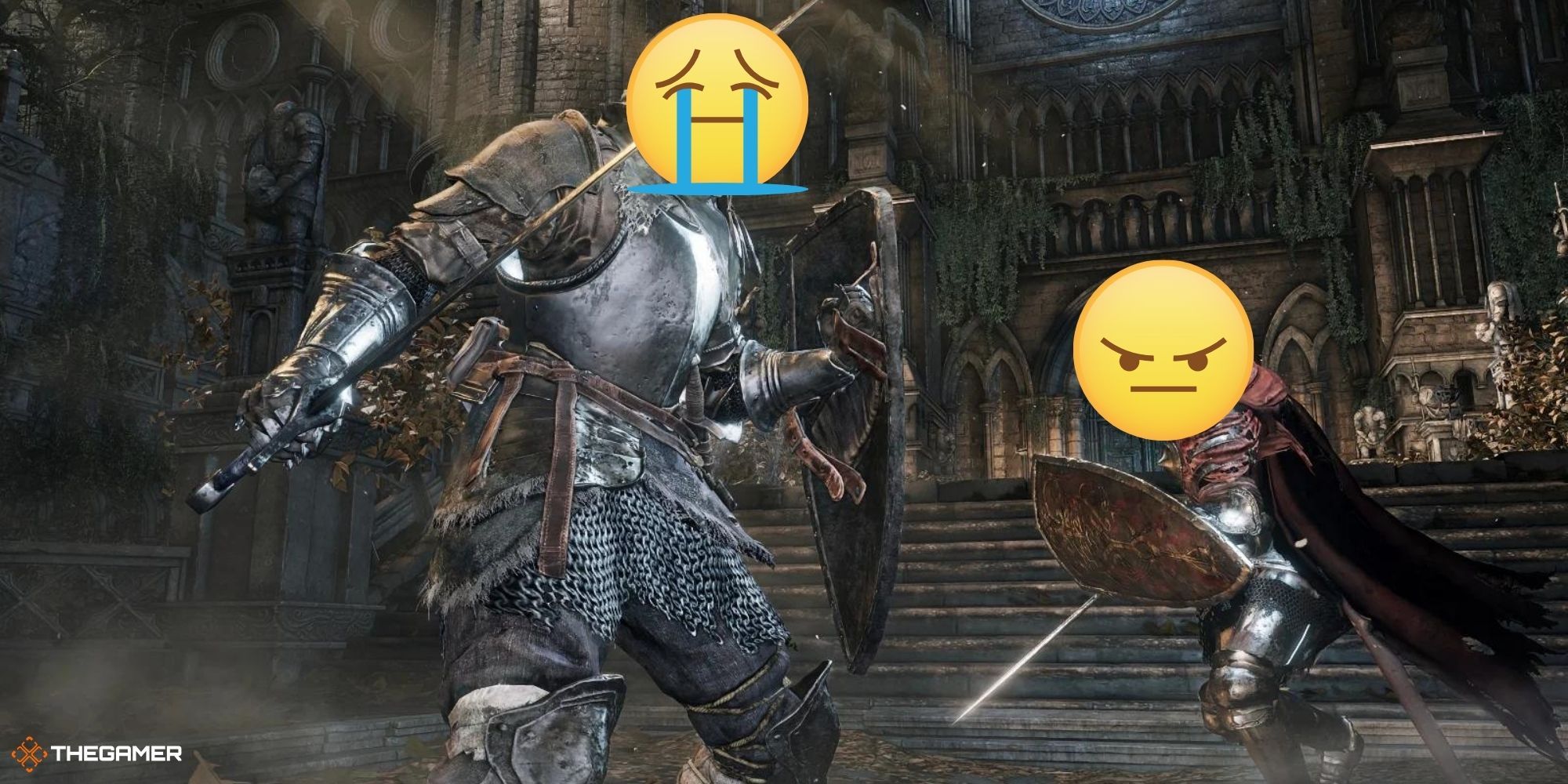 Dark Souls - screenshot with emojis overtop