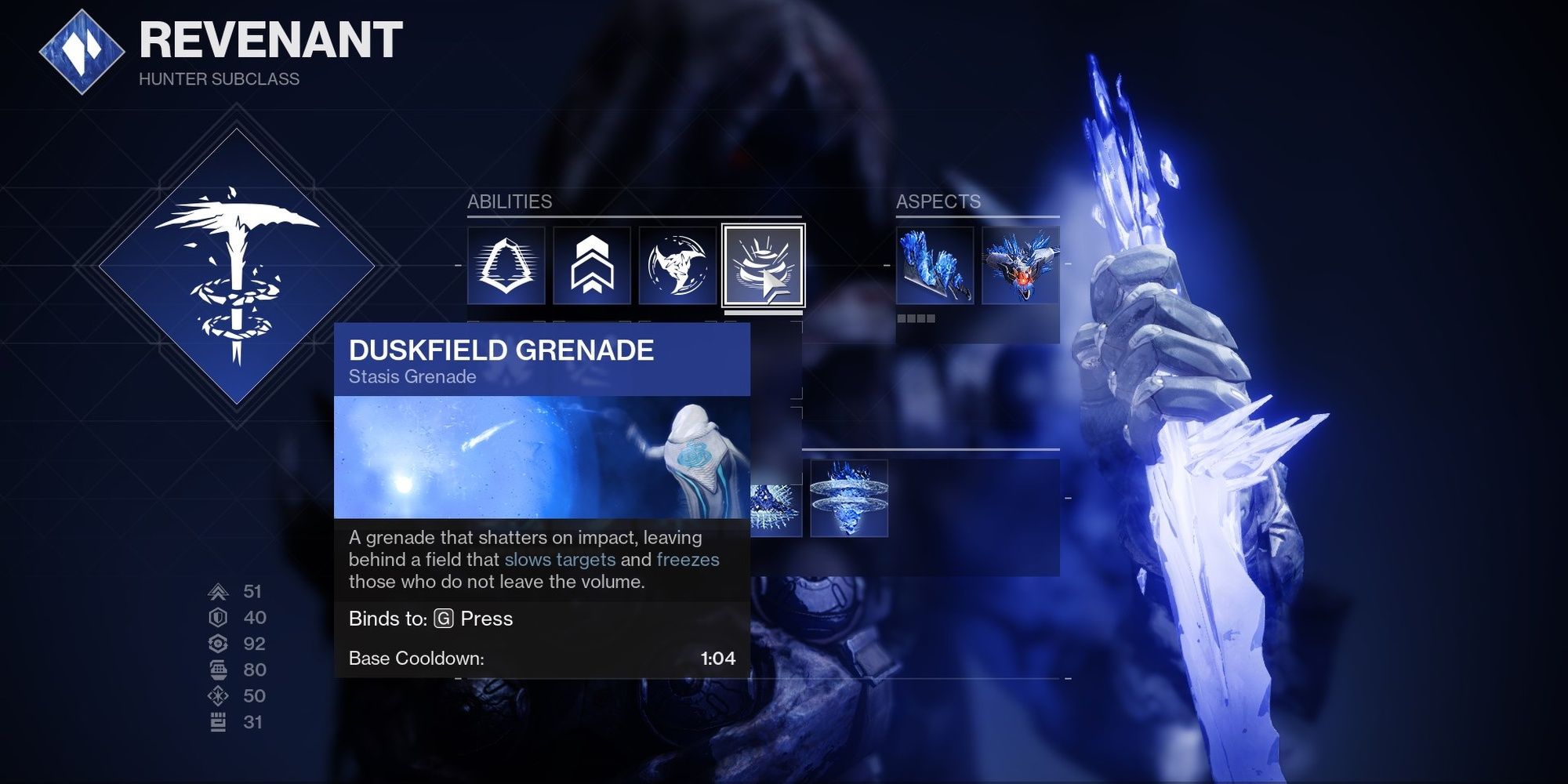 Destiny 2 Revenant Showcasing Grenade Cooldown