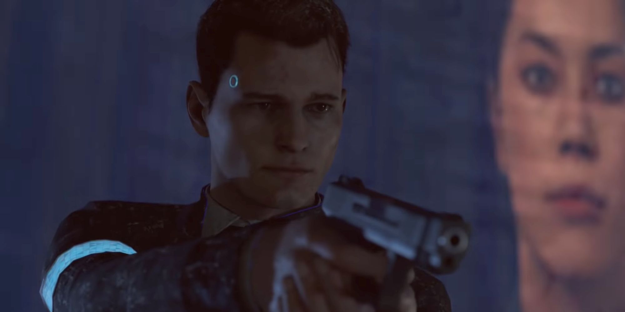 Detroit Become Human Screenshot von Connor Aims Gun