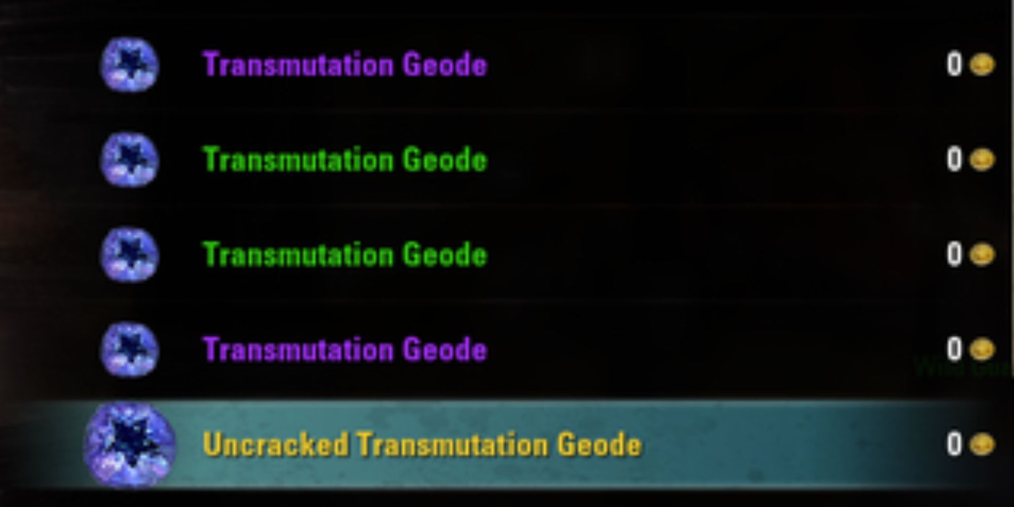 ESO Transmute Crystal Geodes In Inventory