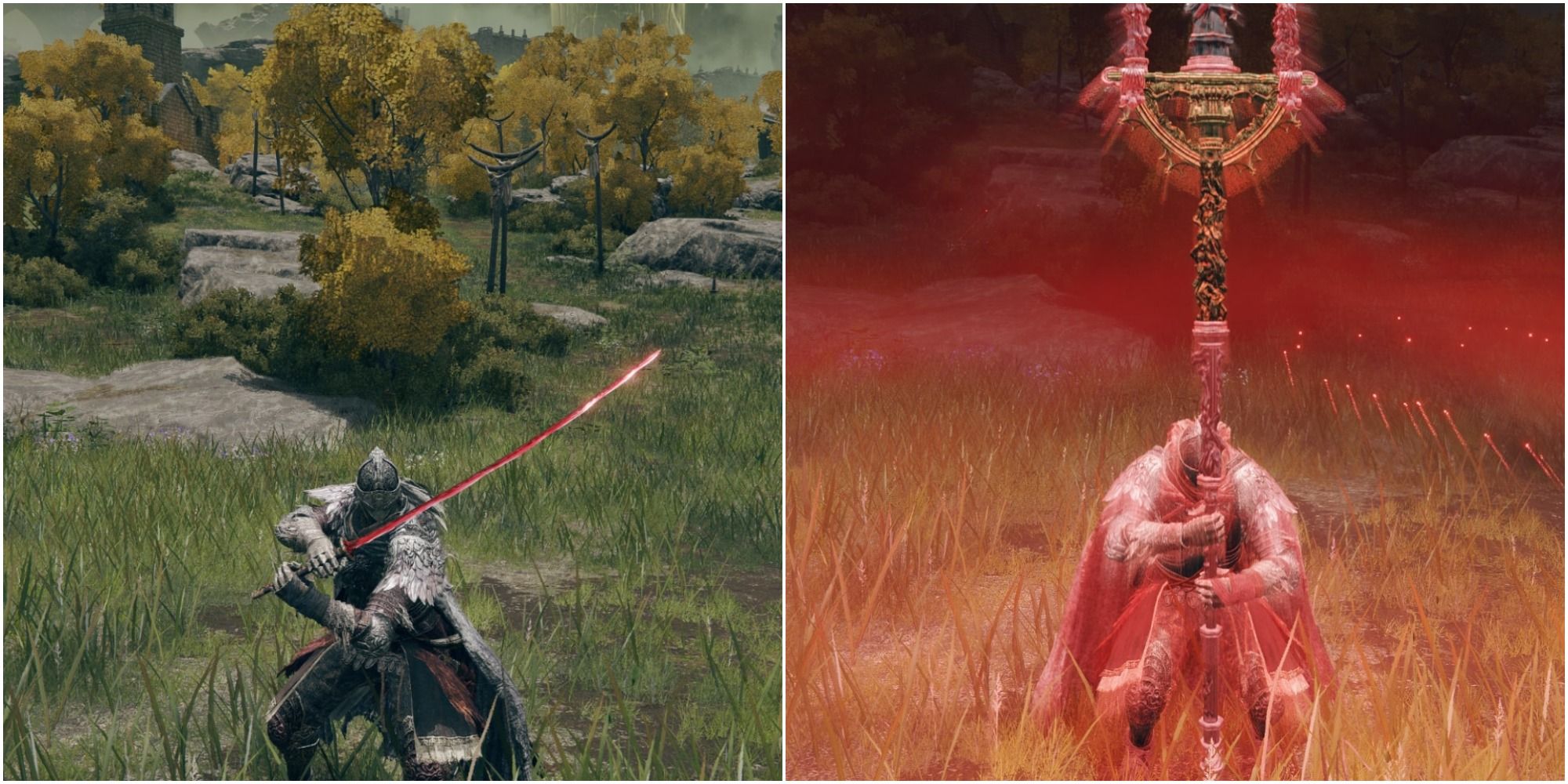 Elden Ring PVP Featured Image of weapons split image
