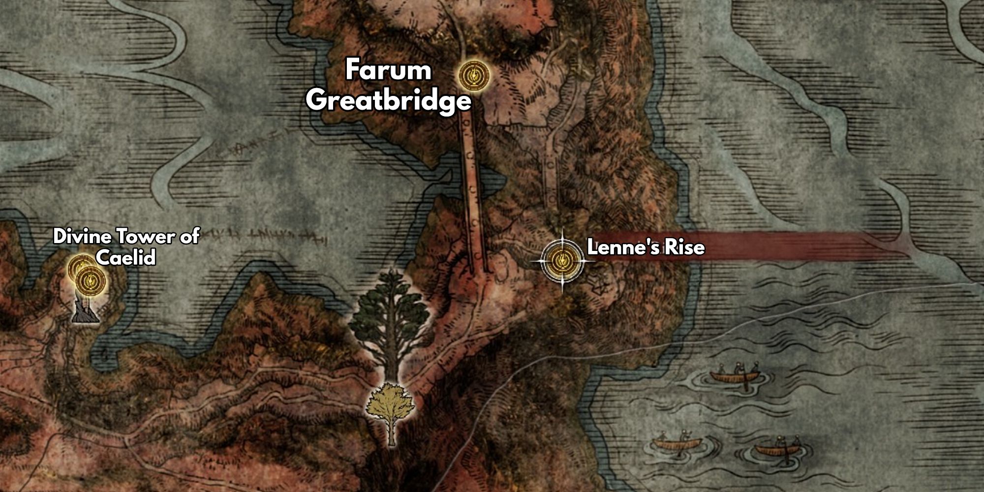 Elden Ring lenne's rise in caelid on the map