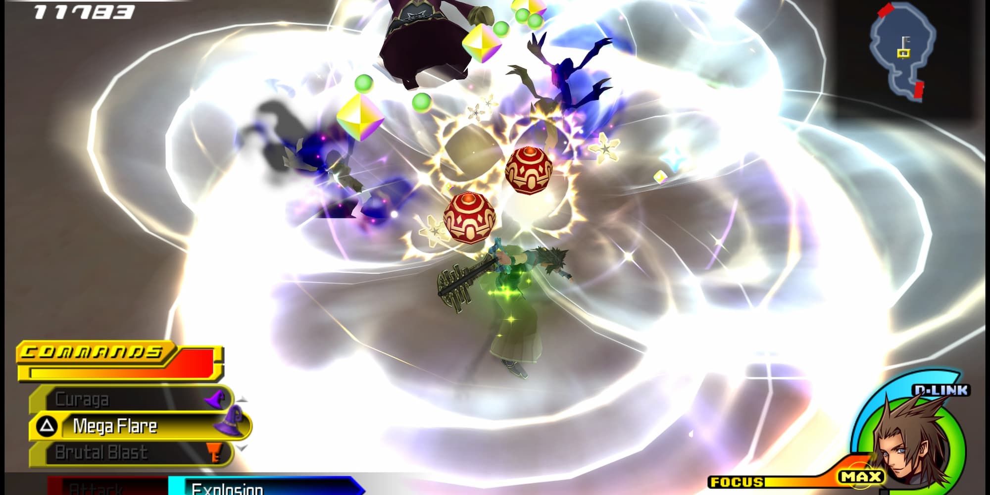 Three Unversed being defeated by Explosion