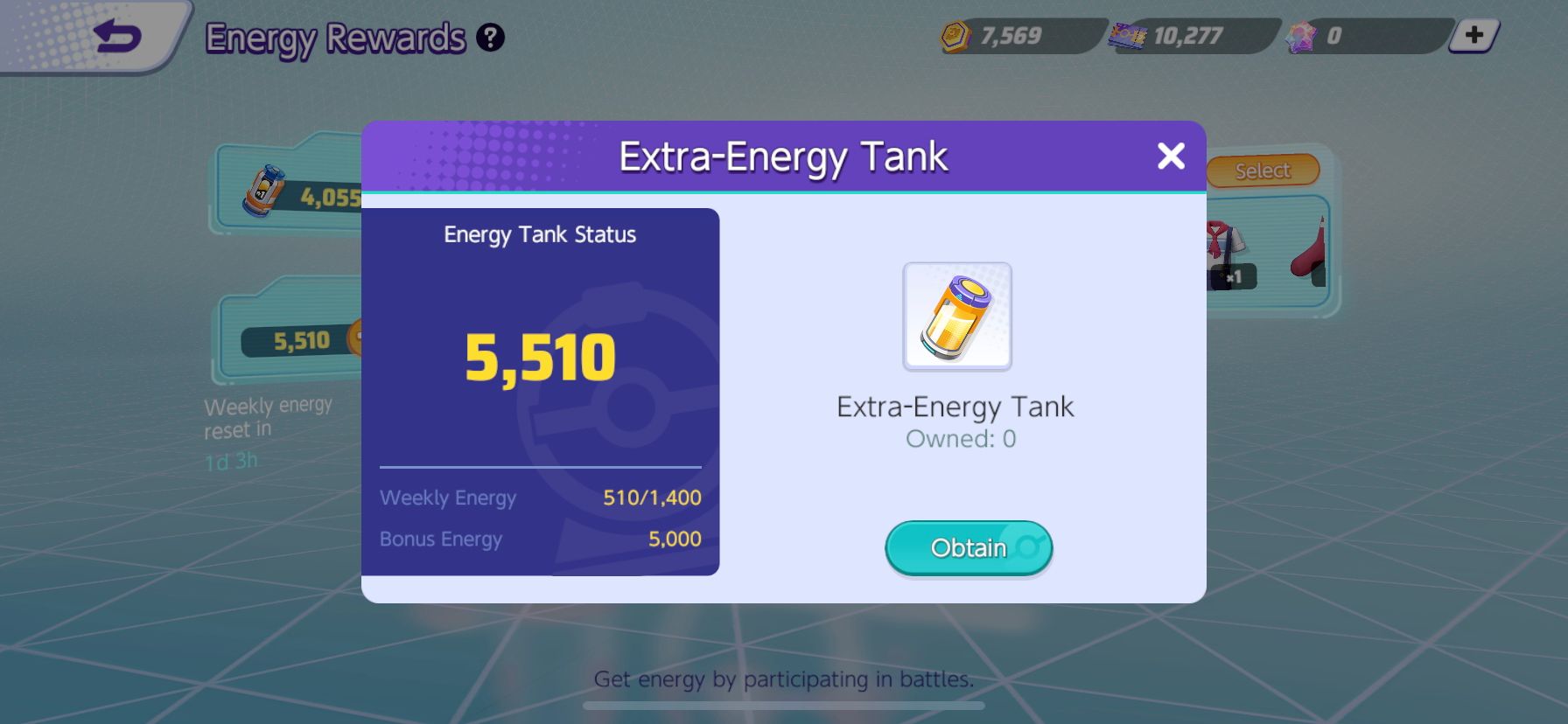 Extra Energy Tank in Pokemon Unite