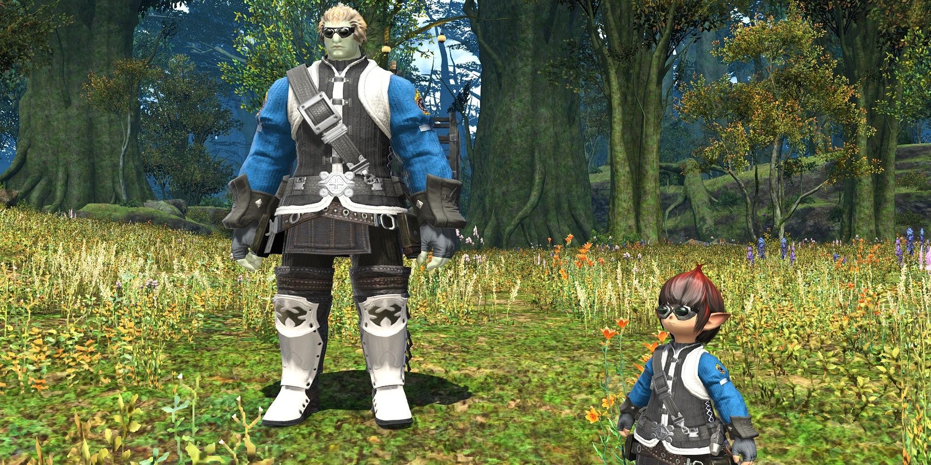 Sea Wolf Roegadyn Biggs (left) and Lalafell Wedge on the right, skilled engineers under the employ of Cid