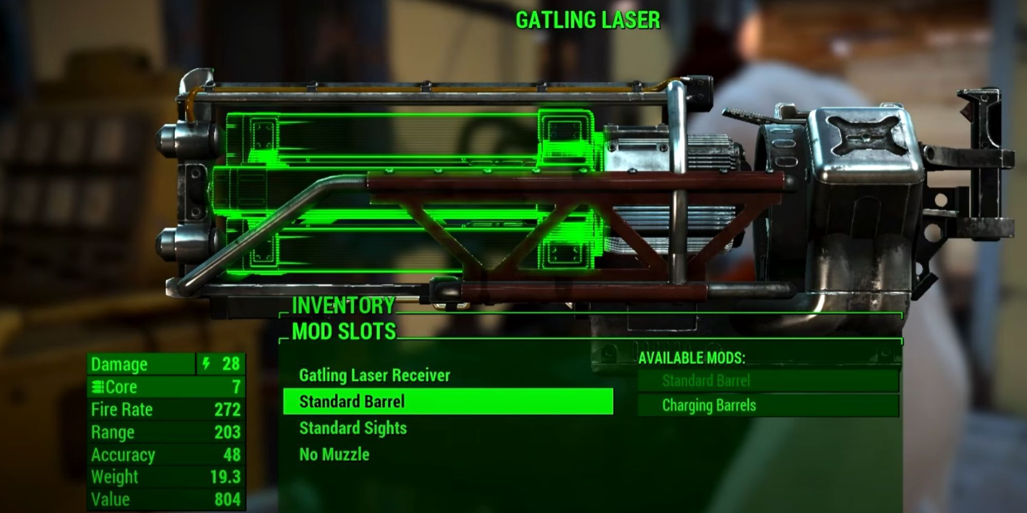 Fallout 4 Gatling Laser Inside Workbench