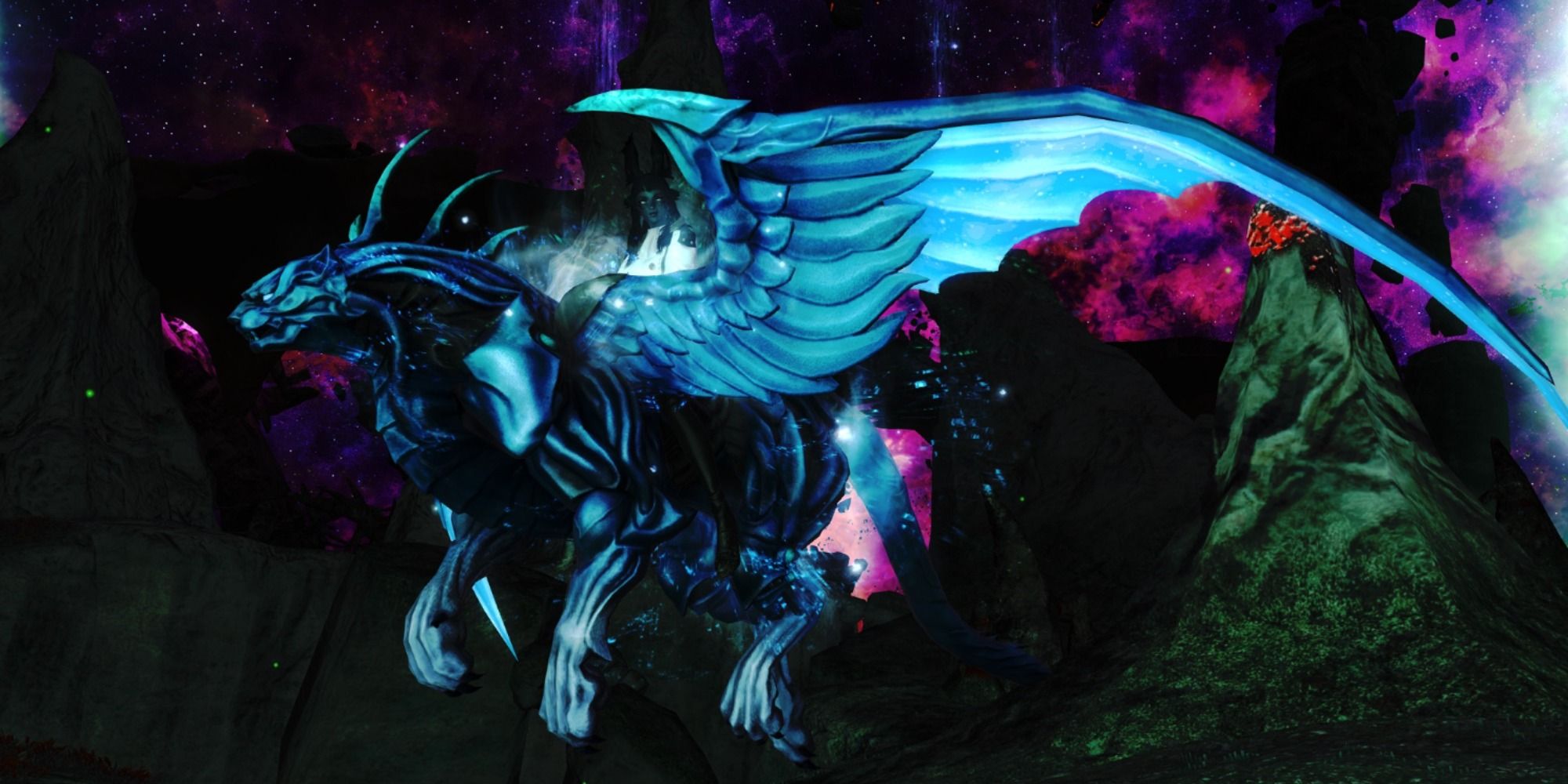 The Bluefeather Lynx Mount in Final Fantasy 14