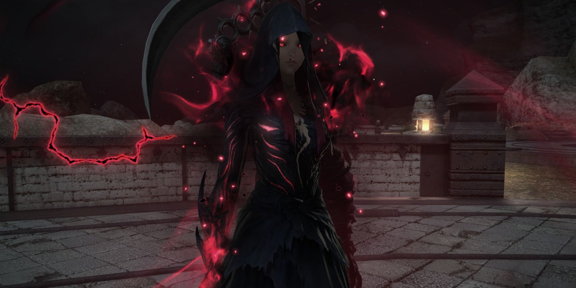 A Reaper using Enshroud in Final Fantasy 14