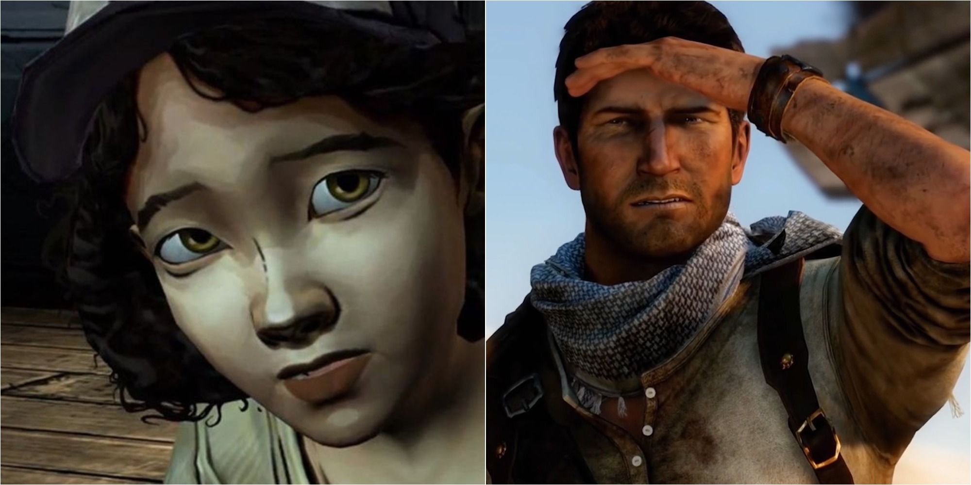 Games Series With No Bad Entries Featured Split Image Clementine and Nathan Drake