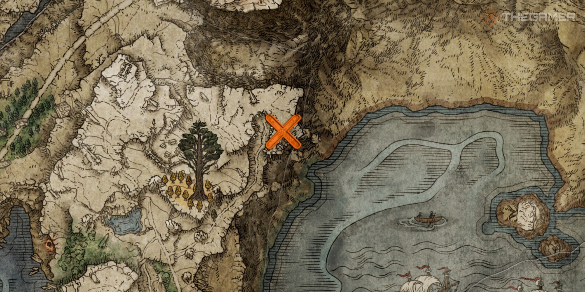 Map showing the location of the Gavel of Haima Sorcery in Elden Ring