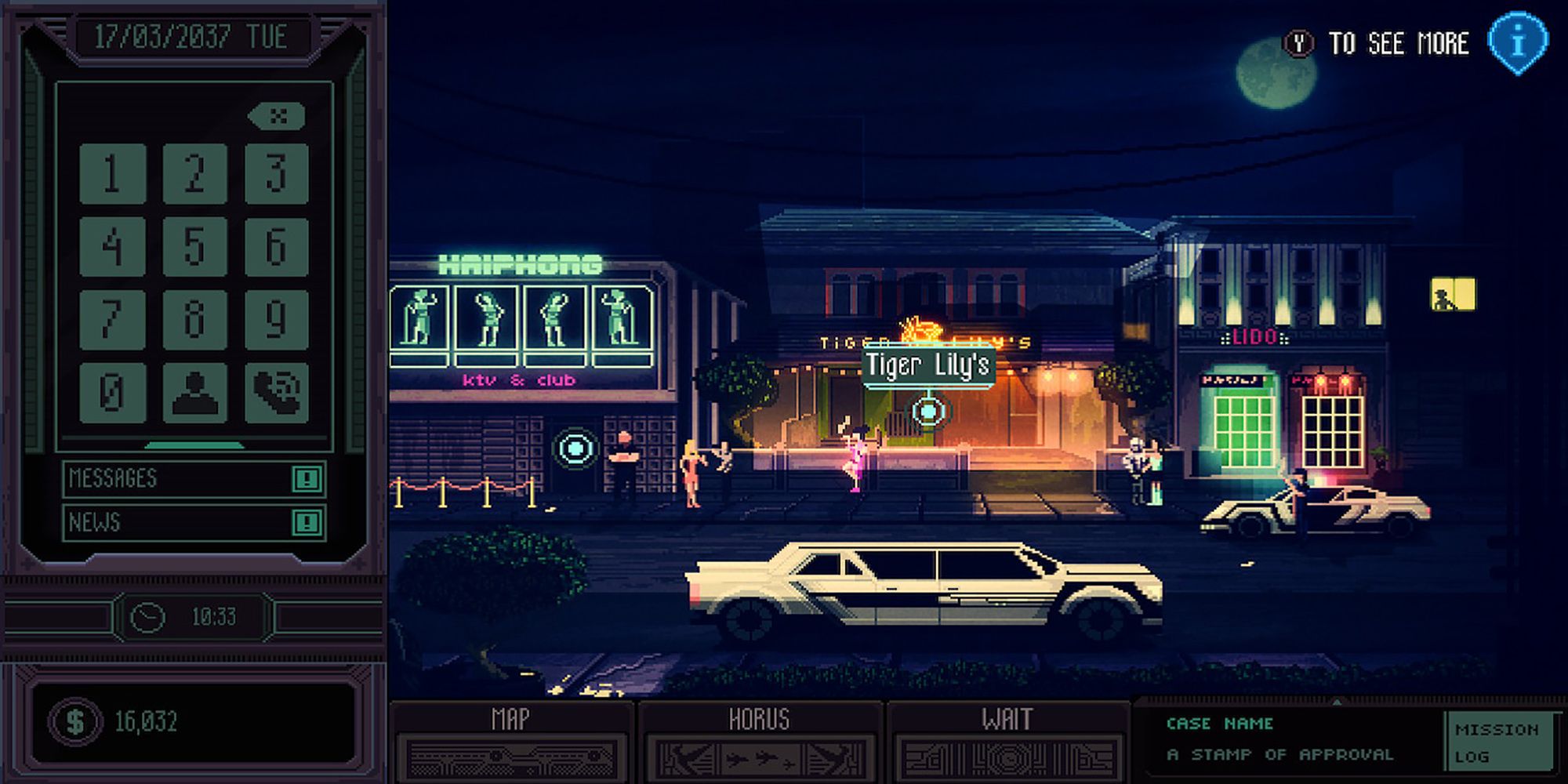 A stretch limo sits outside Tiger Lily's health club in Geyland in Chinatown Detective Agency.