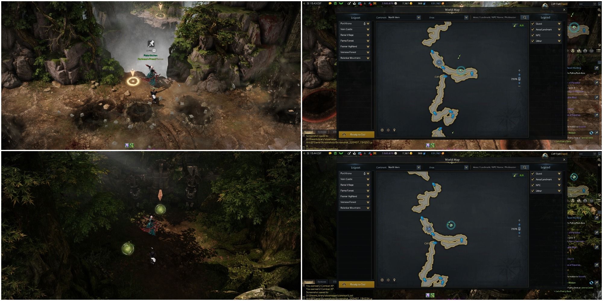 Lost Ark split image of Gorgon's Nest fifth and sixth Mokoko seeds and their map locations