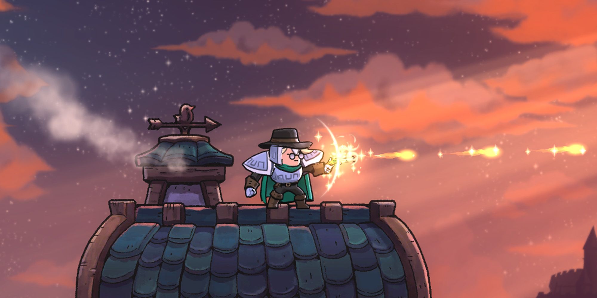 Rogue Legacy 2 screenshot of Gunslinger firing bullets