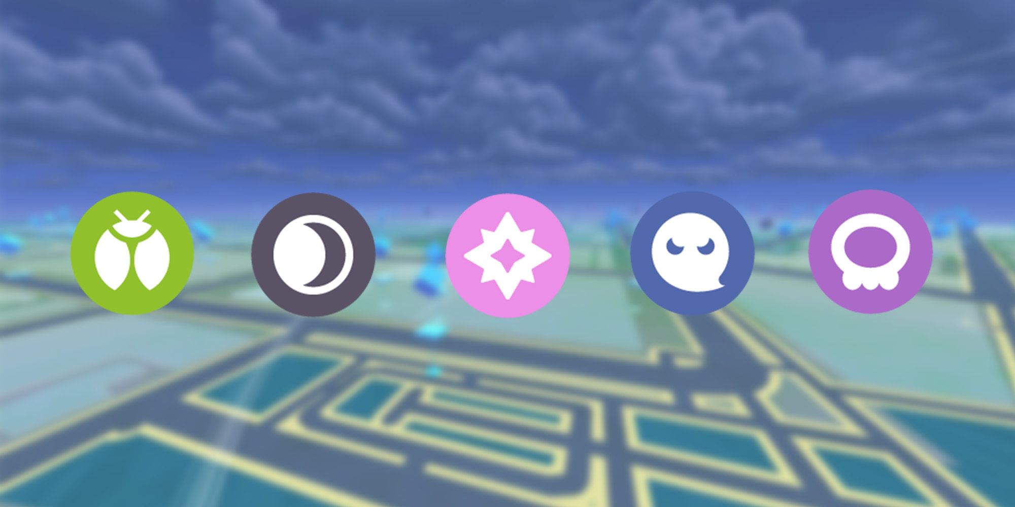 Image showing the five types allowed in the Pokemon Go Halloween Cup