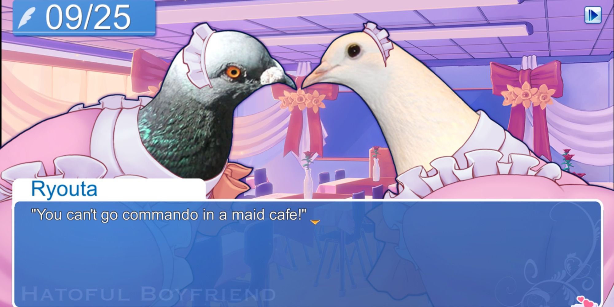 Hatoful Boyfriend conversation between two pigeons