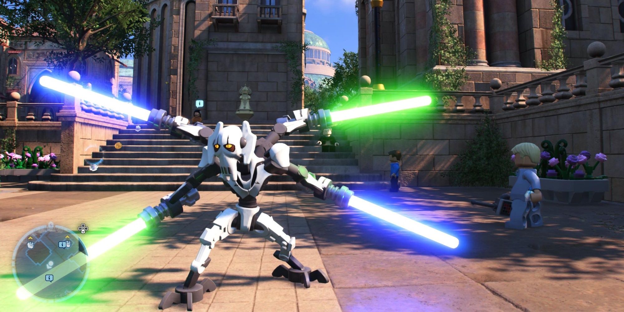 General Grievous With 4 Lightsabers, 2 Blue, 2 Green