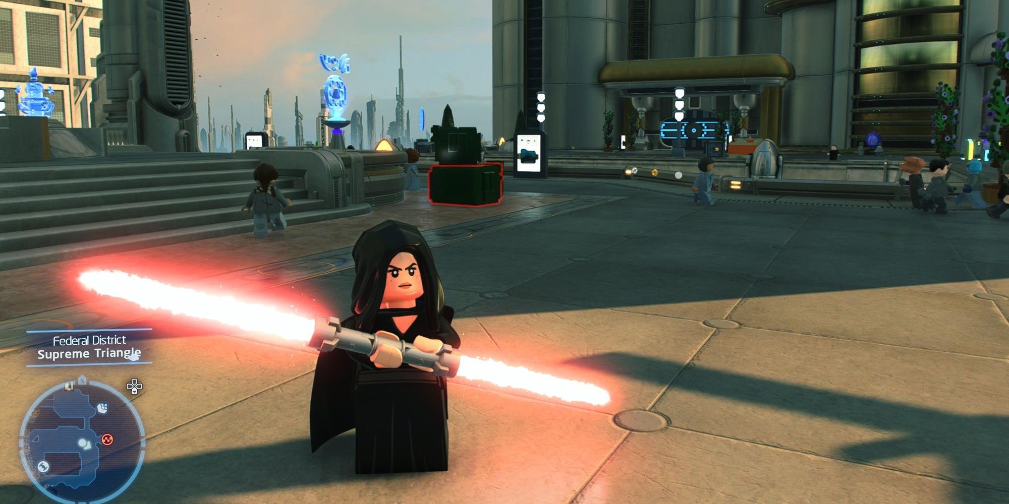 Sith Rey With Double-Bladed Red Lightsaber