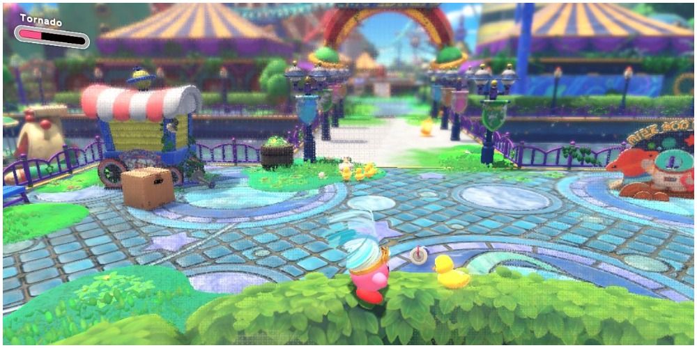 Kirby With Fifth Duck On Hedge In Welcome To Wondaria