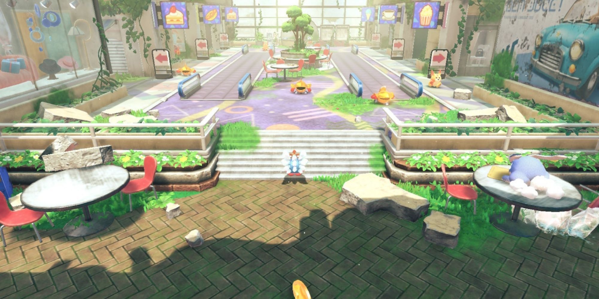 Kirby and the Forgotten Land Ice Kirby Decides Which Path To Take At Alivel Mall