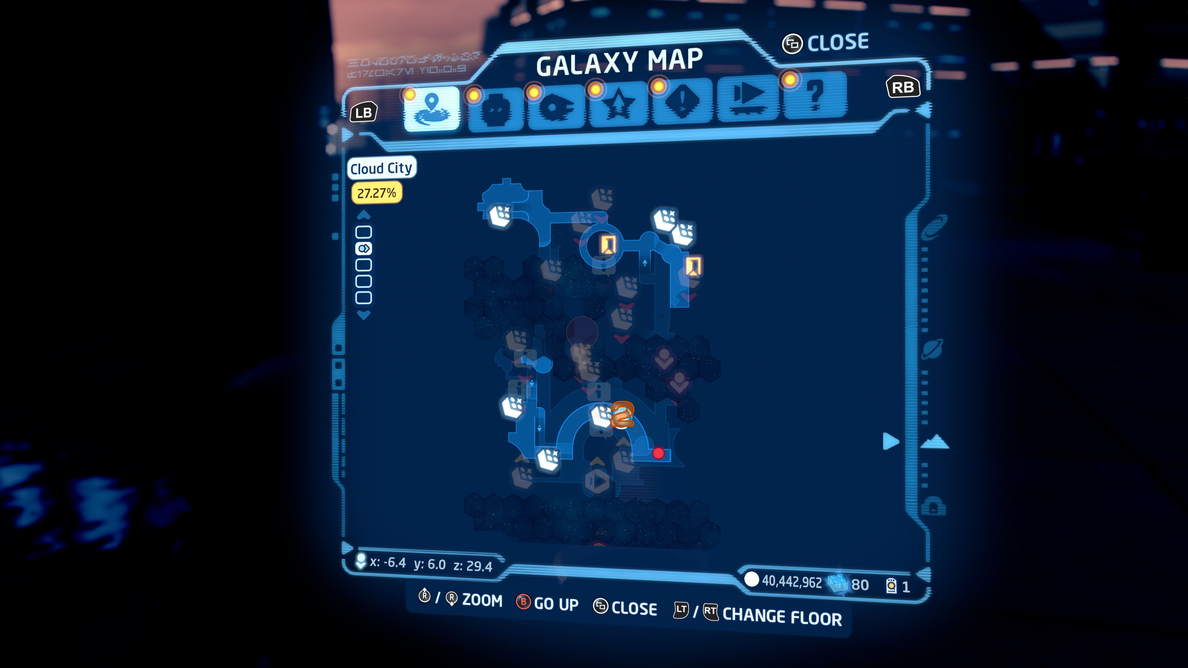 Map of Bespin's second floor