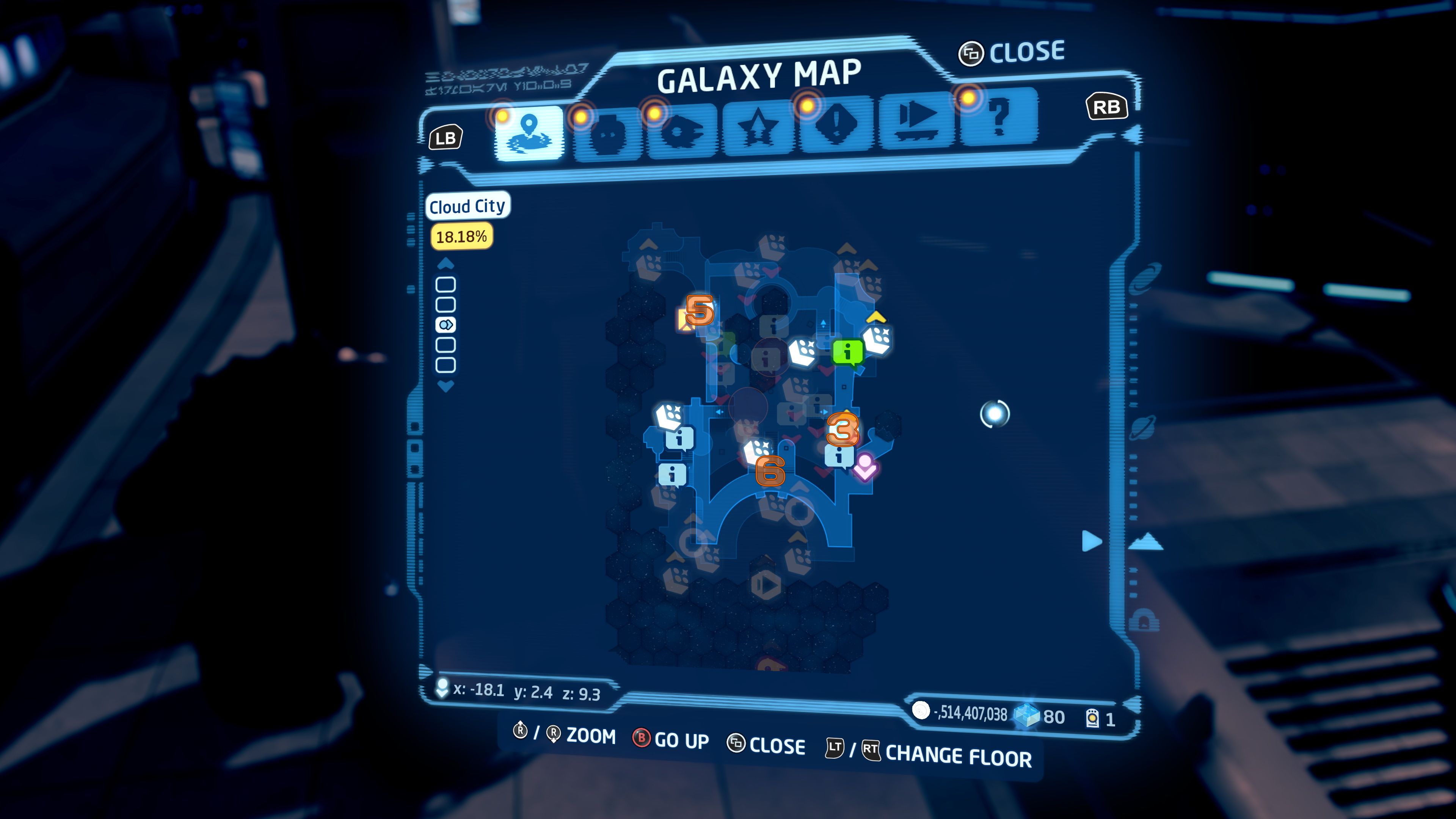 Map of Bespin's third floor