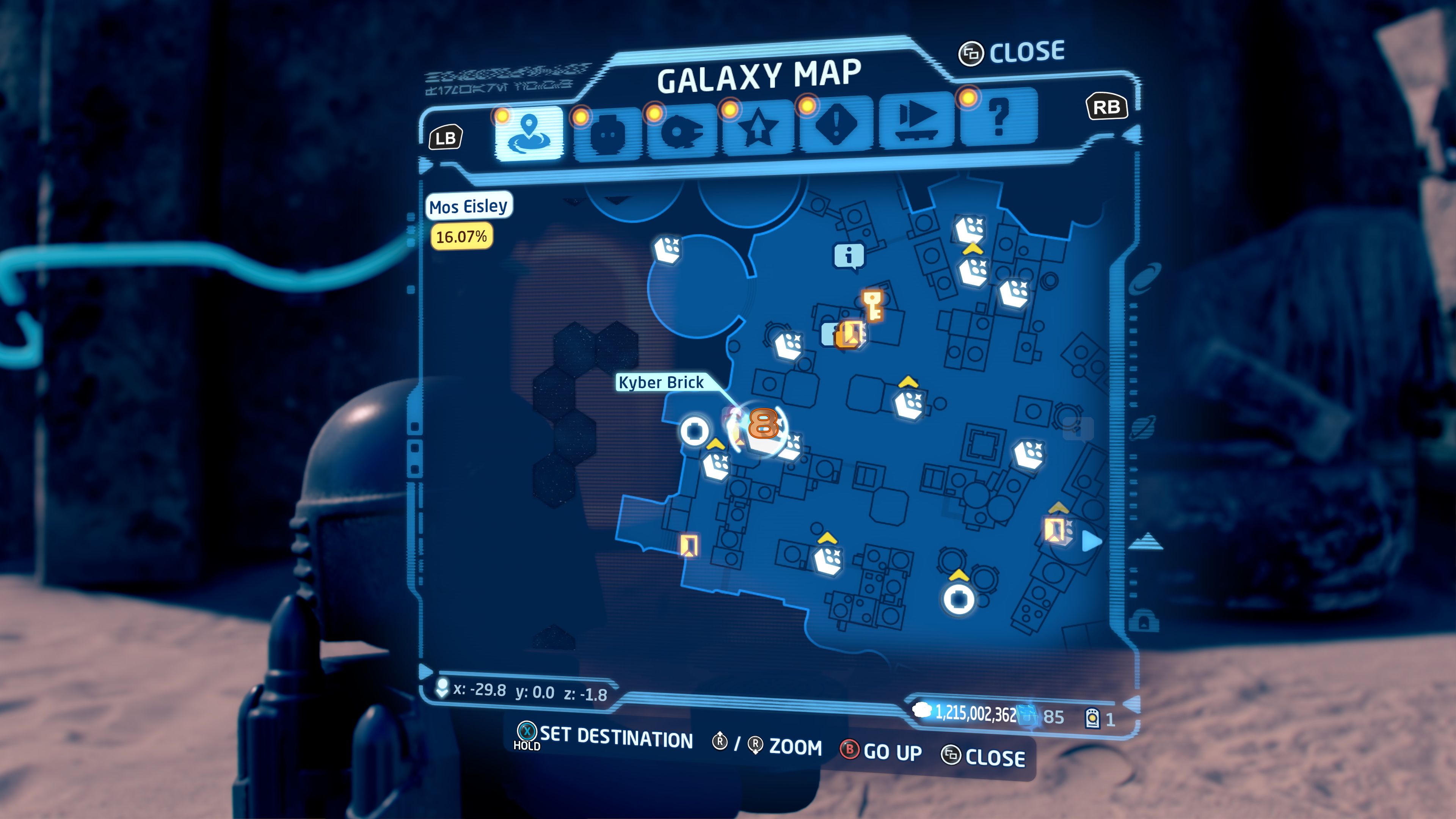 Map of Mos Eisley showing where the womp rat infested shop is located