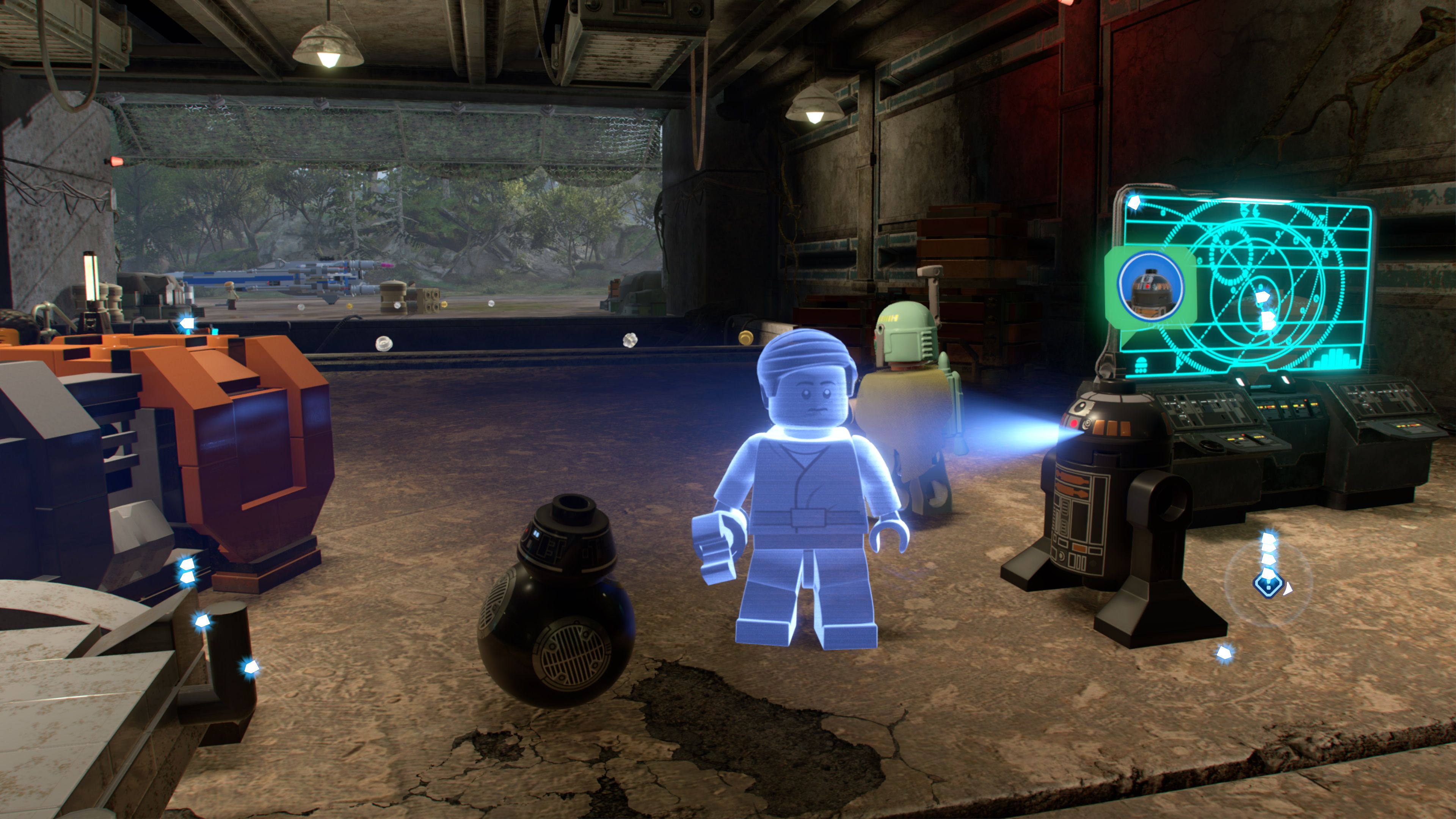 R2-Q5 showing a holographic image of the missing worker