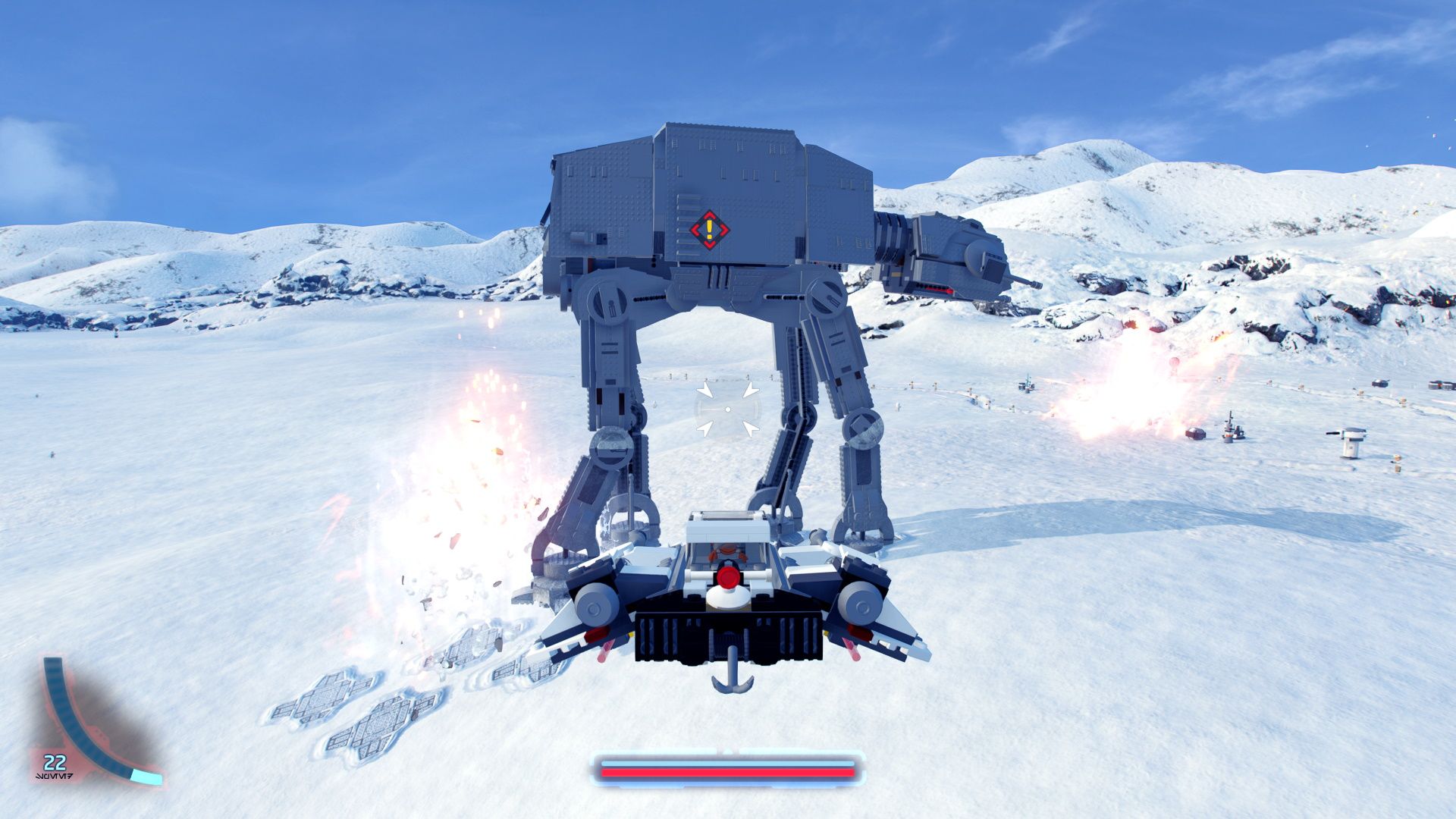 Flying a Snow Speeder through the legs of an AT-AT