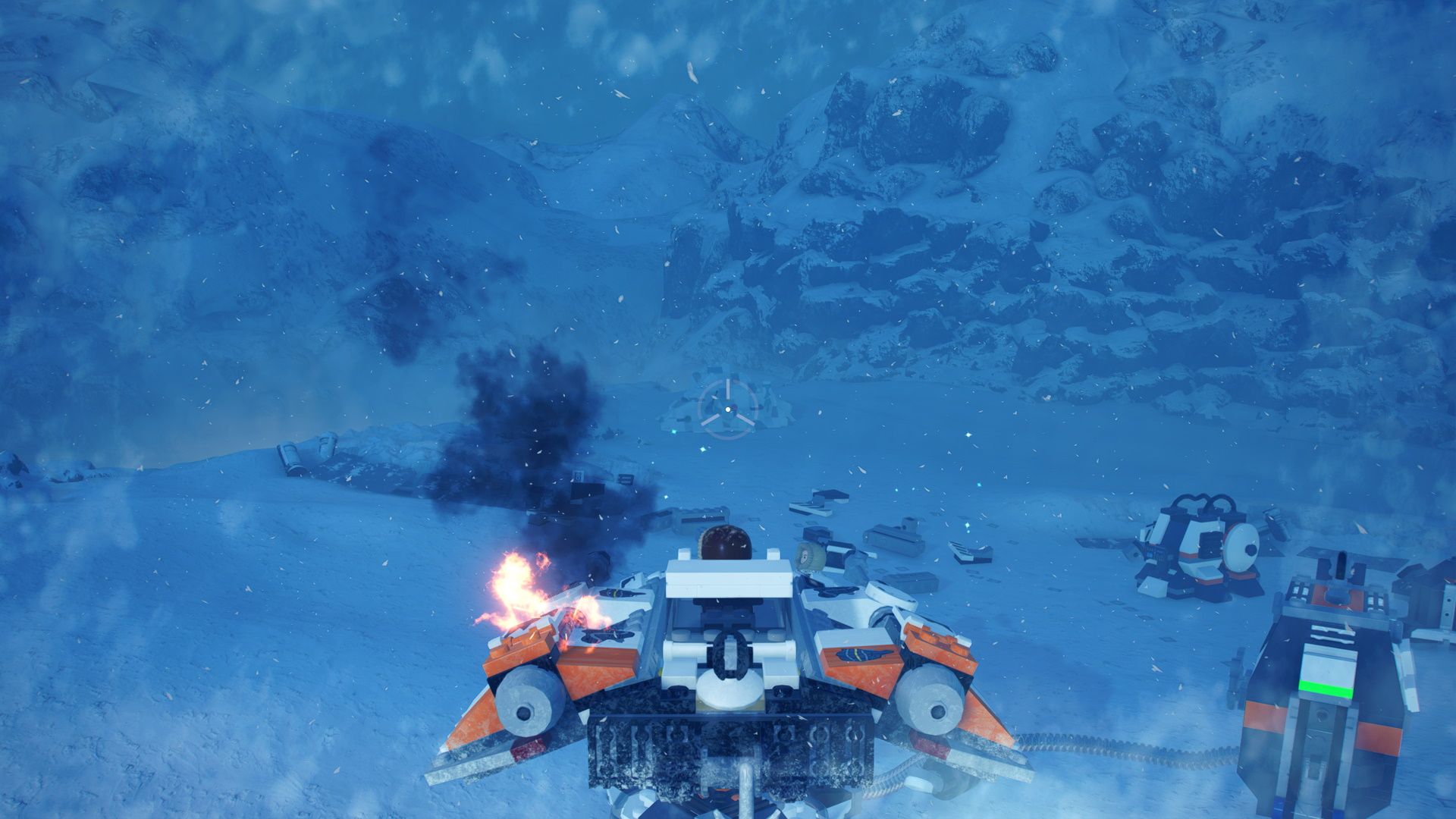 Using the Snowspeeder to collect a Minikit