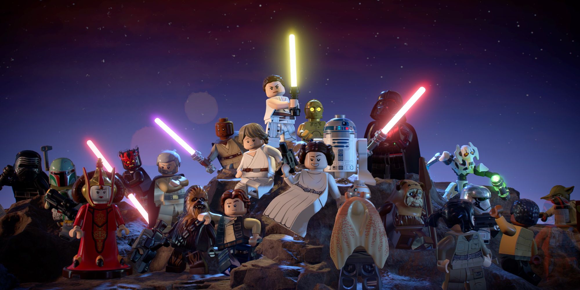 Lego Star Wars Skywalker Saga Opening Image With Characters From Every Film