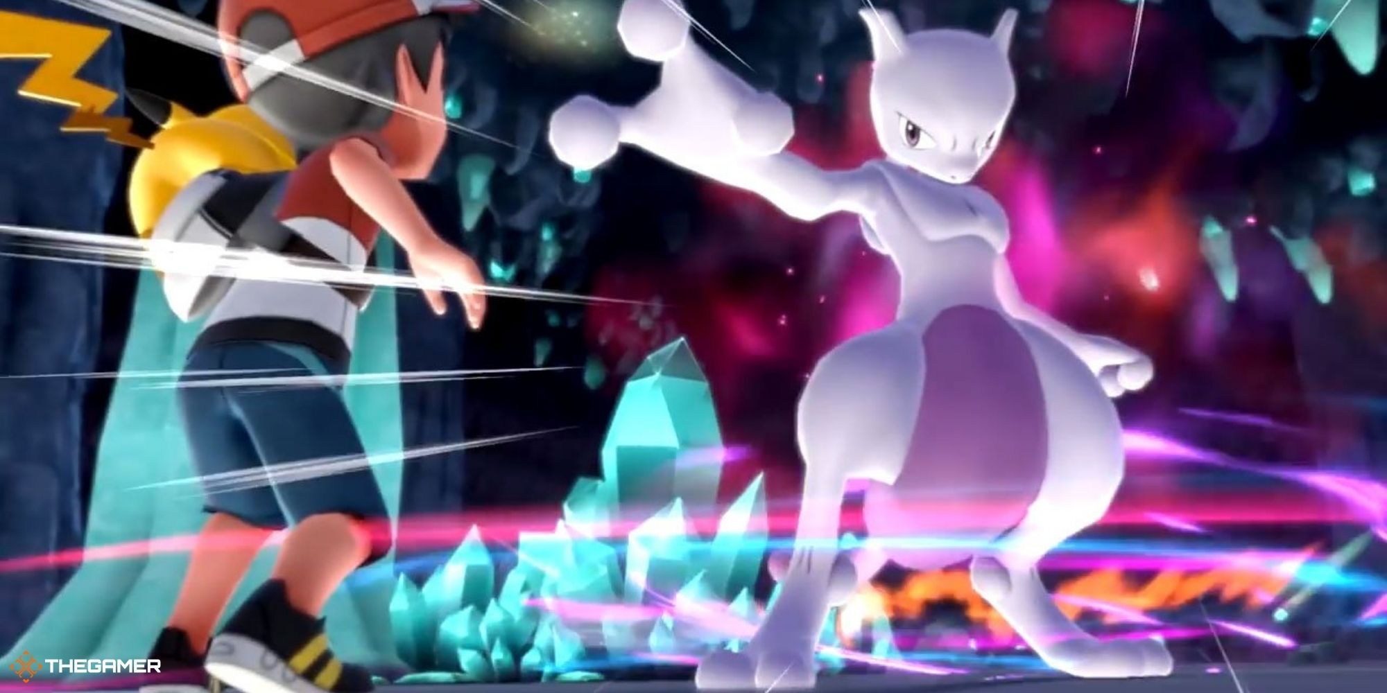 Let's Go Pikachu and Eevee - Mewtwo energy ability in dark cave battle