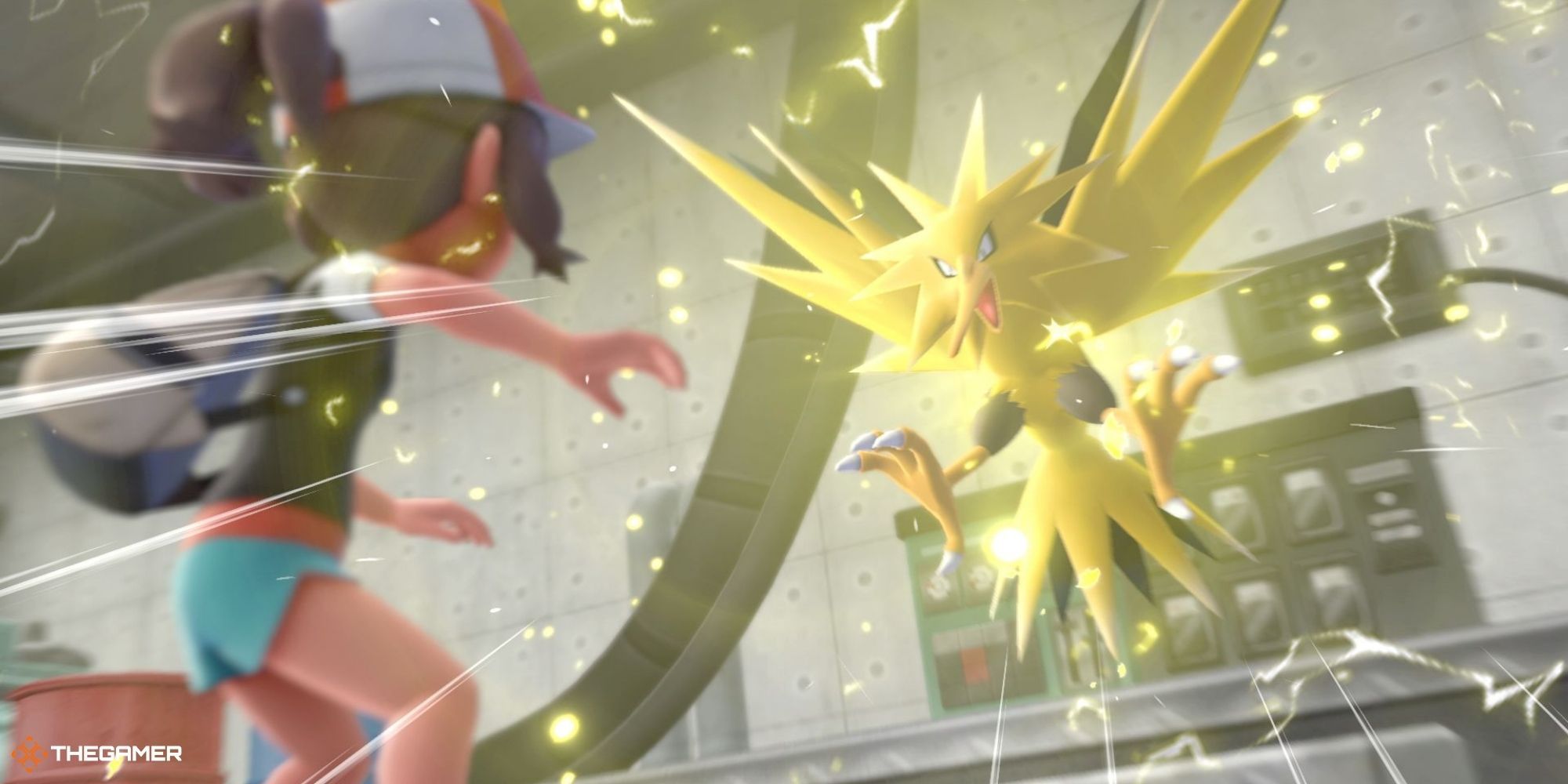 Let's Go Pikachu and Eevee - Zapdos electric action move in battle