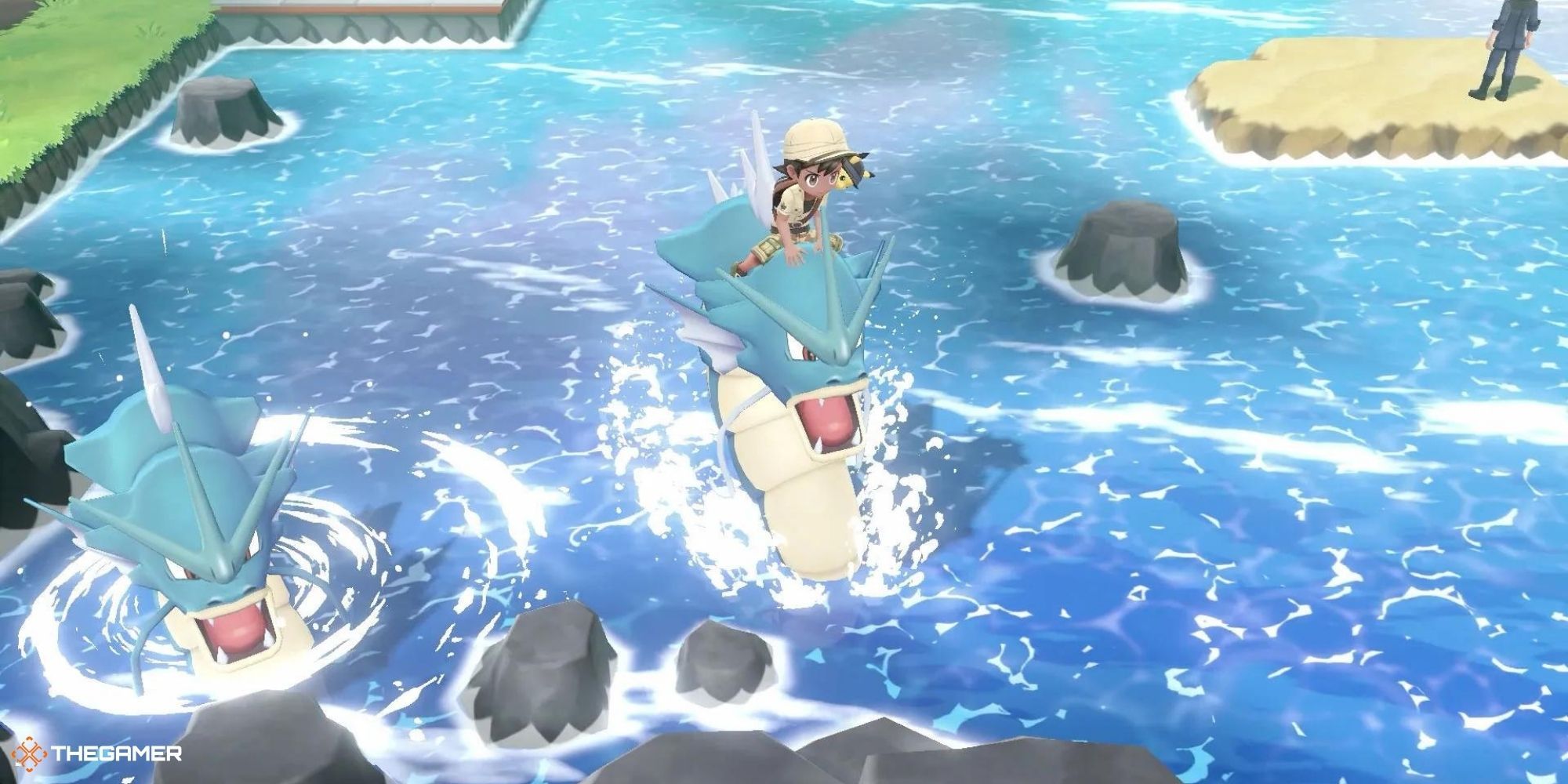 Let's Go Pikachu and Eevee Gyarados Swimming In The Ocean