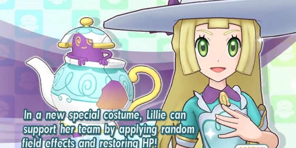 Lillie & Polteageist pose side by side on their banner.